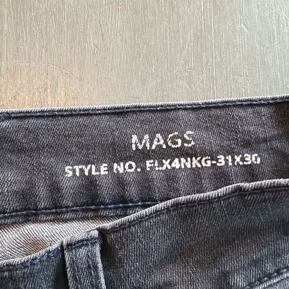 Men’s Mugsy Mags Stretchy Black/Grey  Stretchy Jeans Size 31x30 Style FLX4NKG - Picture 5 of 14